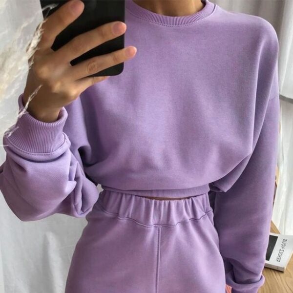 Crop Top Hoodies Sweatshirt Drop-shoulder Crop Top Clothes - Image 4