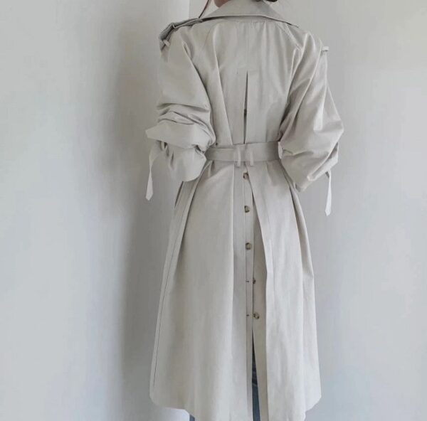 Long Trench Coat Loose Open Fork Fashion Slim High Waist Windbreakers - Image 2