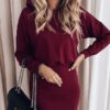 Bodycon Dresses Halter Casual Long Sleeves Pencil Dress