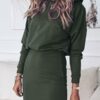 Bodycon Dresses Halter Casual Long Sleeves Pencil Dress - Image 5