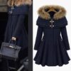 Coat Hooded Swing Coat With Detachable Cape petticoat Coat