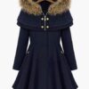 Coat Hooded Swing Coat With Detachable Cape petticoat Coat - Image 2