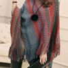 Jewel Neck Layered Fringe Cape - Image 3