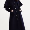 Outerwear Stand Collar Long Sleeves Convertible Retro Coat