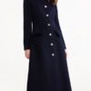 Outerwear Stand Collar Long Sleeves Convertible Retro Coat - Image 2