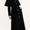 Outerwear Stand Collar Long Sleeves Convertible Retro Coat - Image 4
