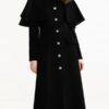 Outerwear Stand Collar Long Sleeves Convertible Retro Coat - Image 5