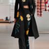 Two Piece Sets Piping Overcoat Long Sleeves Stretch Outfit - Image 2