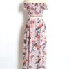 Floral Print Off The Shoulder Cropped Top With Split Dress - Image 4