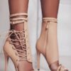 Sandals Sexy Gladiator Cross-Tied Peep Toe Ankle Boots
