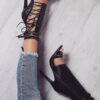 Sandals Sexy Gladiator Cross-Tied Peep Toe Ankle Boots - Image 4