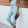 Two Piece Sets Polyester Cami Top Long Pants Outfit