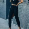 Two Piece Sets Polyester Cami Top Long Pants Outfit - Image 3