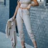 Two Piece Sets Polyester Cami Top Long Pants Outfit - Image 5