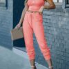 Two Piece Sets Polyester Cami Top Long Pants Outfit - Image 8