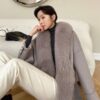 Cashmere Jacket with Natural Fox fur collar Overwear - Image 2
