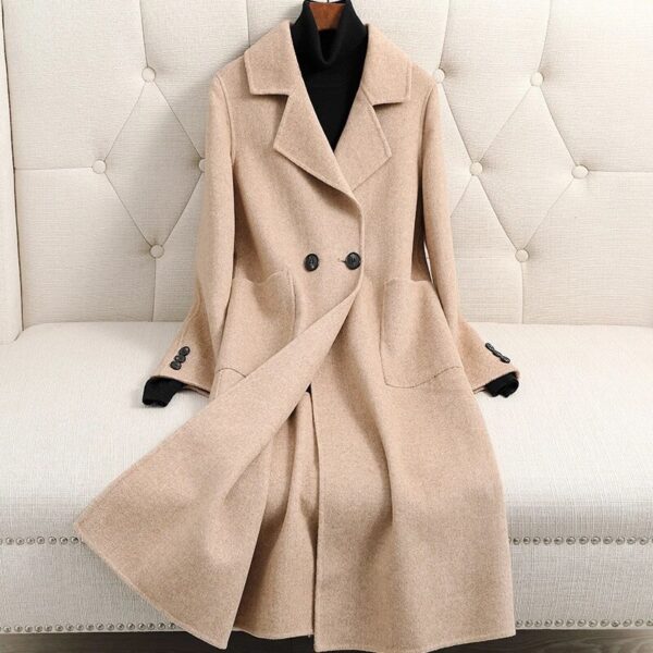 Fashion Long Lapel Vintage Solid Color Coats