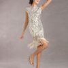 Sequined Solid Sleeveless Halloween Flapper Dress - Image 3