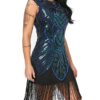 Sequined Solid Sleeveless Halloween Flapper Dress - Image 6