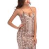 Fashion Style Outfits Great Backless Sequined V Neck Party Dress - Image 2