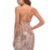 Fashion Style Outfits Great Backless Sequined V Neck Party Dress - Image 5