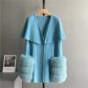 High-Quality Cashmere Blend Cloak Shawl Patchwork Coat - Image 10