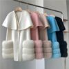 High-Quality Cashmere Blend Cloak Shawl Patchwork Coat - Image 13