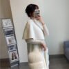 High-Quality Cashmere Blend Cloak Shawl Patchwork Coat - Image 5