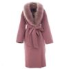 Real Fox Fur Collar Double Sided Cashmere Wool Coat - Image 5