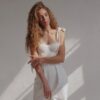 Sweet Solid Color Sleeveless Side-slit Bandage Slip Dress - Image 8
