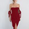 Sweet Solid Color Sleeveless Side-slit Bandage Slip Dress - Image 3