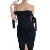 Sweet Solid Color Sleeveless Side-slit Bandage Slip Dress - Image 6