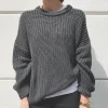 Casual Solid Color O Neck Loose Knitwear - Image 2
