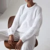 Casual Solid Color O Neck Loose Knitwear - Image 3