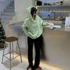 Casual Long Sleeve Acrylic Hooded Collar Loose Sweater - Image 2