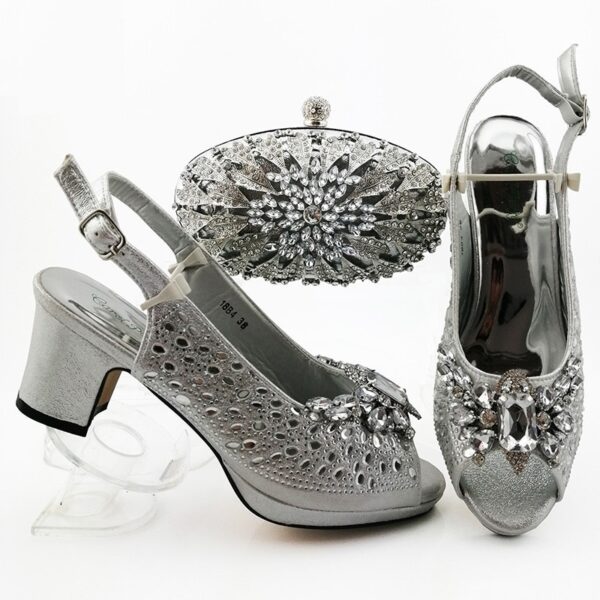 Italian Designer Party Shoes And Bag Set - Image 2