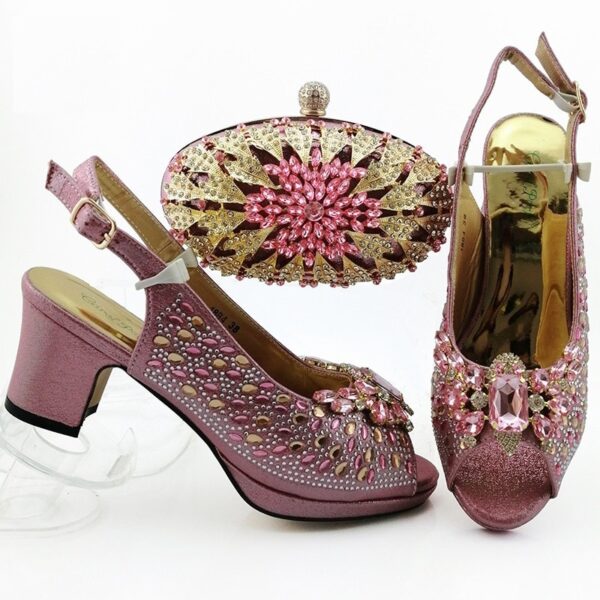 Italian Designer Party Shoes And Bag Set - Image 4