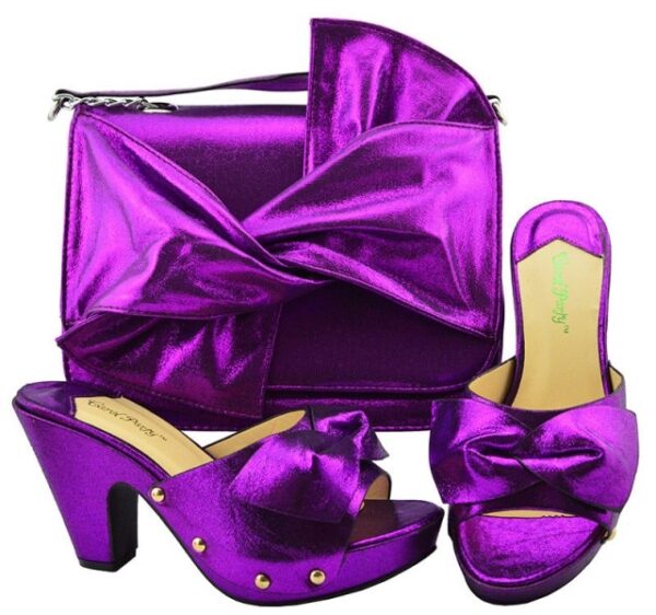 New Arrival High Quality Bride Cristaly Shoe and Bag Set - Image 4