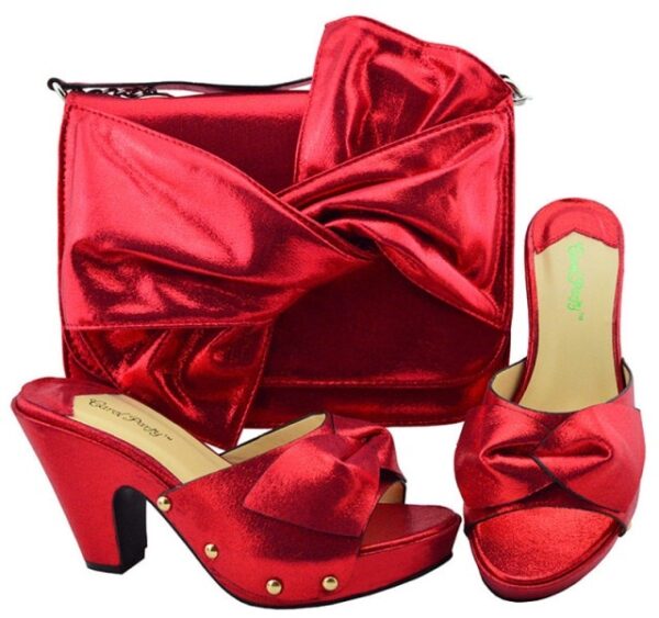 New Arrival High Quality Bride Cristaly Shoe and Bag Set - Image 5