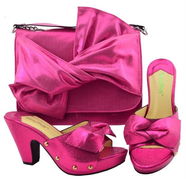 New Arrival High Quality Bride Cristaly Shoe and Bag Set - Image 6