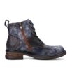 Retro Rendering Leather Splicing Round Toe Chunky Heels - Image 4