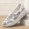 Flowers Printed Pattern Comfortable Rocker Sole Walking Shoes