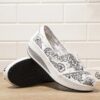 Flowers Printed Pattern Comfortable Rocker Sole Walking Shoes - Image 2