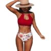 High Waist Flower Knot Front Bikini Set