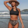 High Waist Flower Knot Front Bikini Set - Image 2
