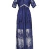 Embroidery Lace long Tunic Beach Maxi Dress - Image 4