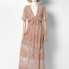 Embroidery Lace long Tunic Beach Maxi Dress - Image 7
