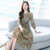 Floral Long Sleeve Midi Casual Dress