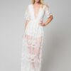 Lace Chic V-Neck Floral Embroidered Romper Jumpsuit - Image 4