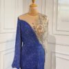 Mermaid O-Neck Long Sleeves Beading Sparkle Formal Dress - Image 2